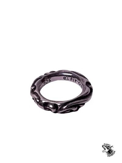 Pre-owned Chrome Hearts Scroll Ring In Silver