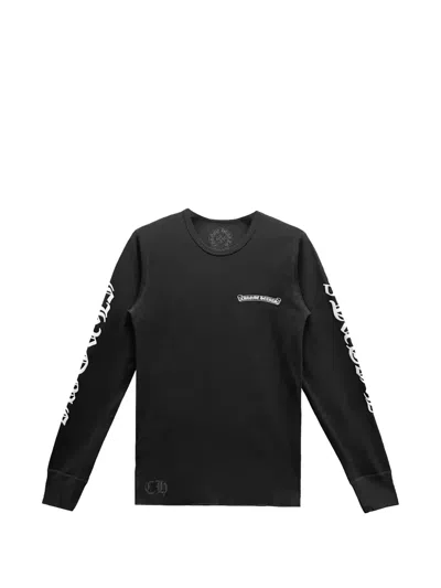 Chrome Hearts Scroll Waffle Thermal Long-sleeve T-shirt In Black