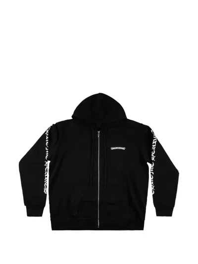 Chrome Hearts Scroll Zip-up Hoodie In Black