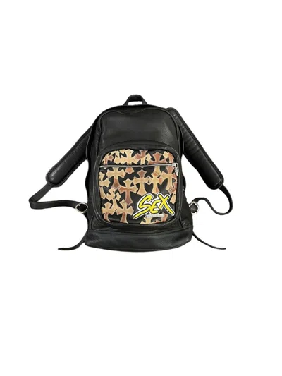 Pre-owned Chrome Hearts Sex Records Camo Cross 7th Grader Backpack In Black