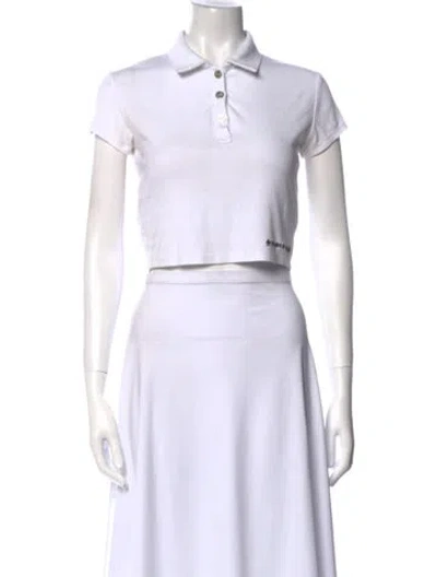 Pre-owned Chrome Hearts Short Sleeve Crop Top In White