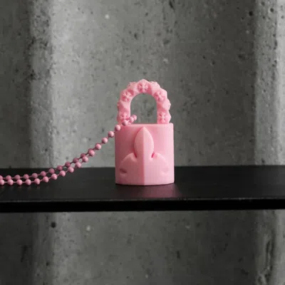 Pre-owned Chrome Hearts Silichrome - Flerknee Lock Necklace In Pink