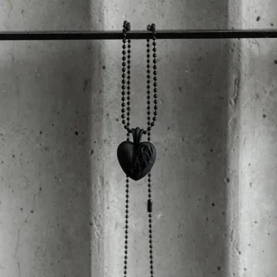 Pre-owned Chrome Hearts Silichrome - Heart Necklace In Black