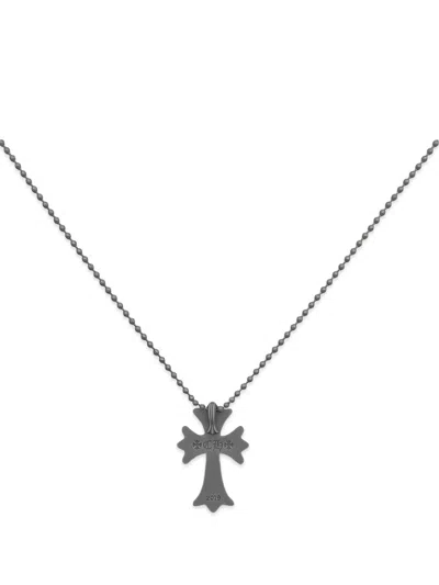 Chrome Hearts Silichrome Cross Necklace In Metallic