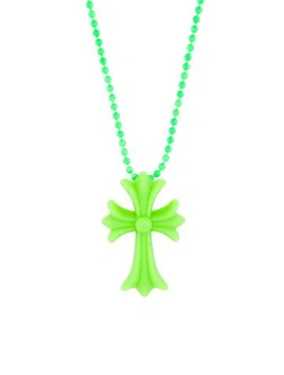 Pre-owned Chrome Hearts Silichrome Cross Pendant Necklace In Multi