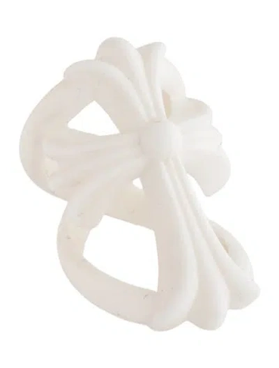 Pre-owned Chrome Hearts Silichrome Medium K. Cross Ring In White