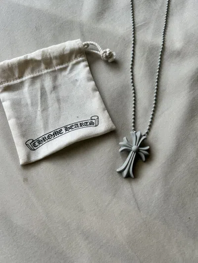 Pre-owned Chrome Hearts Silichrome Necklace Grey