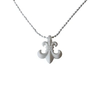Chrome Hearts Silicone Bs Fleur Ball-chain Pendant Necklace White
