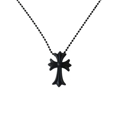 Chrome Hearts Silicone Cross Necklace Black