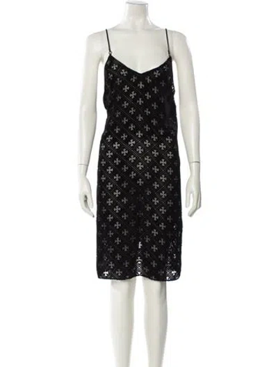 Pre-owned Chrome Hearts Silk Knee-length Dress In Black