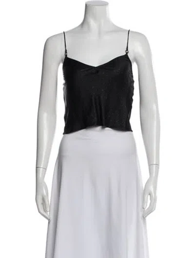 Pre-owned Chrome Hearts Silk Printed Crop Top In Black