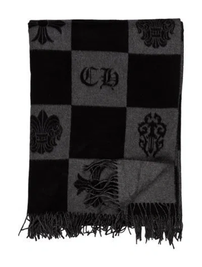 Pre-owned Chrome Hearts Silk Throw Blanket In Black