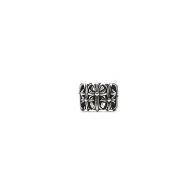Pre-owned Chrome Hearts Silver Cemetery Multi Cross Ring