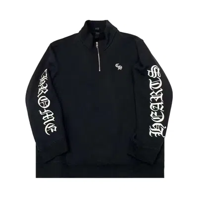 Pre-owned Chrome Hearts Sleeve Logo Slo Ride Quarter Zip 'black' | Men's Size L