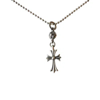 Chrome Hearts Small Cross And Plus Ball Pendant With Ball Chain