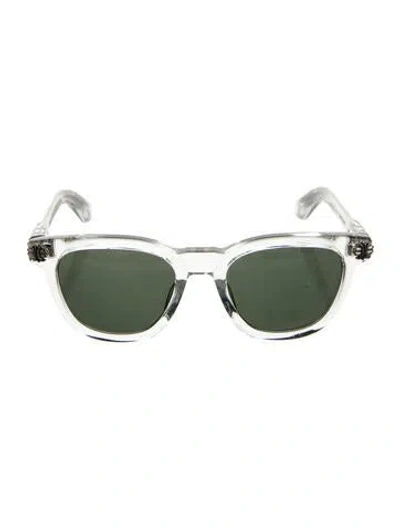 Pre-owned Chrome Hearts Smoke Show Wayfarer Sunglasses W/ Tags In Transparent