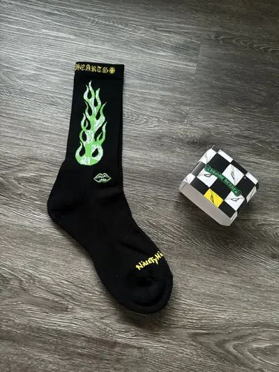 Pre-owned Chrome Hearts Socks Matty Boy Flames Black