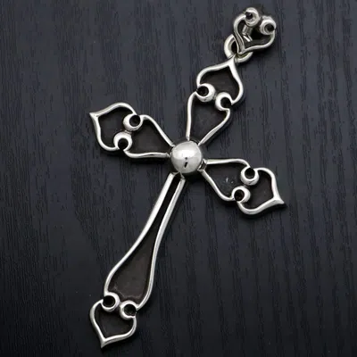 Pre-owned Chrome Hearts Spade Cross Pendant In Silver