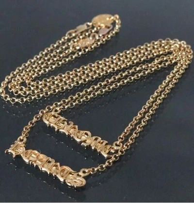 Pre-owned Chrome Hearts Spell-out Necklace In Gold