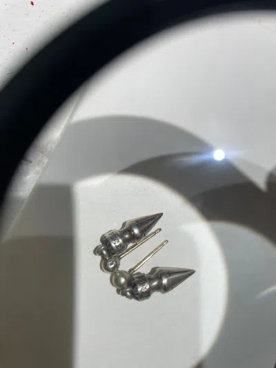 Pre-owned Chrome Hearts Spike Drop Earrings In Silver