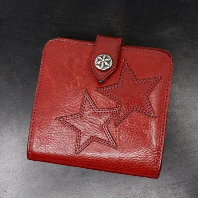 Pre-owned Chrome Hearts Square Button Wallet In Red