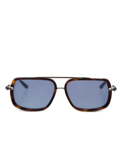 Chrome Hearts 方形镜框太阳眼镜 In Brown