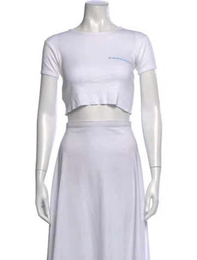 Pre-owned Chrome Hearts St. Barth Baby Tee Graphic Print Crop Top In White