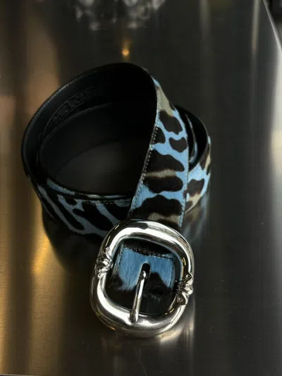 Pre-owned Chrome Hearts St. Barth Exclusive Leopard Gunslinger Belt In Brown