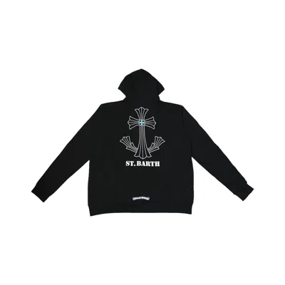 Chrome Hearts St. Barths Exclusive Anchor Pullover Hoodie Black Blue In L