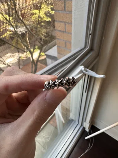 Pre-owned Chrome Hearts Star Band Ring In Silver