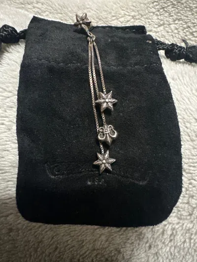 Pre-owned Chrome Hearts Star Drop Earring In Silver