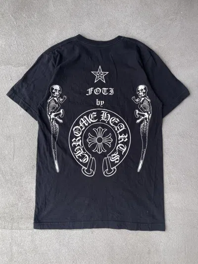 Pre-owned Chrome Hearts Steal! 2010s  Foti Skull Tv Channel Pocket Tee In Black