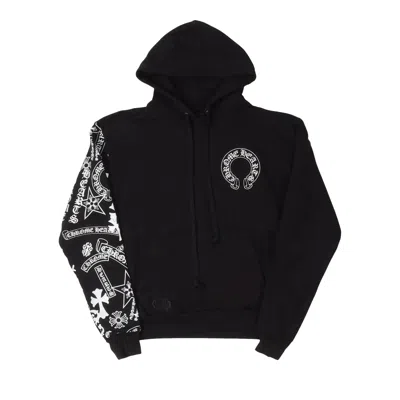 Pre-owned Chrome Hearts Stencil Sleeve Graphic Hoodie 'black' | Men's Size L