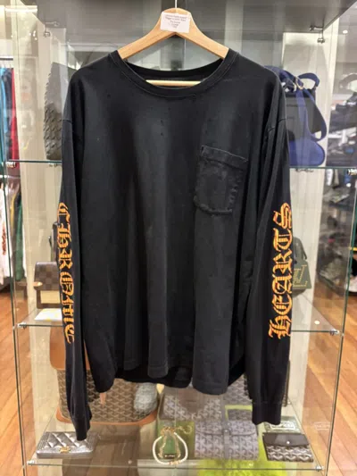 Pre-owned Chrome Hearts Striped Dagger Long Sleeve Shirt In Black