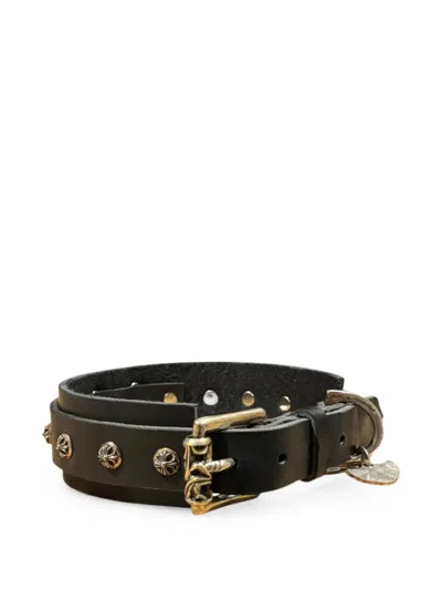 Chrome Hearts Studded Leather Dog Collar In Pink