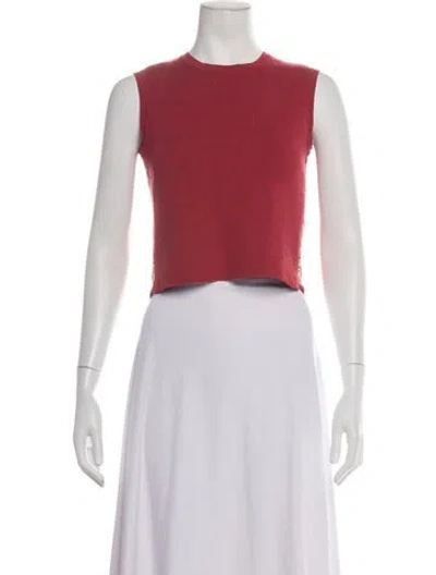 Pre-owned Chrome Hearts Supima Cotton Graphic Print Crop Top In Red