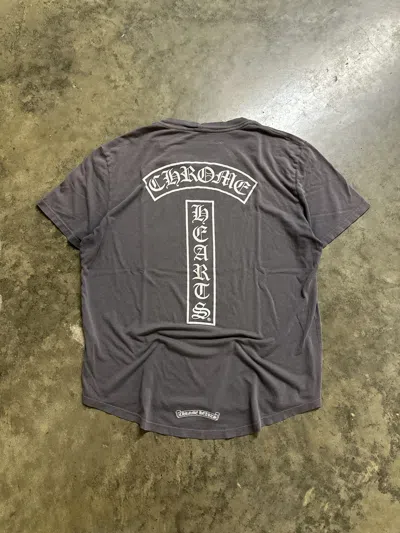 Pre-owned Chrome Hearts T Bar Faded Logo Tee In Gray