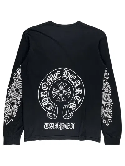 Pre-owned Chrome Hearts Taipei Floral Sleeve Cross Longsleeve Tshirt In Black