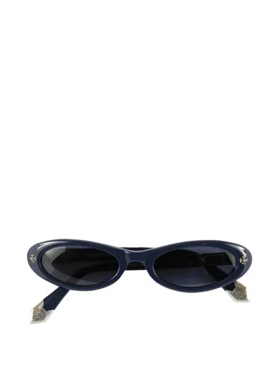 Chrome Hearts Tart Oval-frame Sunglasses In Blue