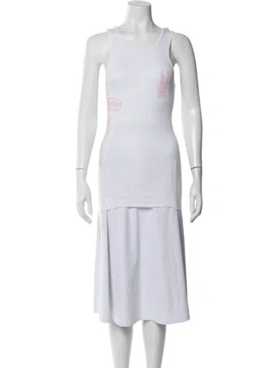 Pre-owned Chrome Hearts T-bar Graphic Print Top In White