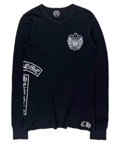 Pre-owned Chrome Hearts Tbar Logo Scroll Thermal Longsleeve Tshirt In Black