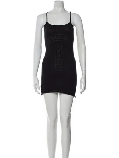 Pre-owned Chrome Hearts T-bar Mini Dress In Black