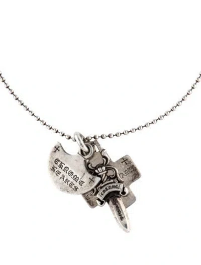 Pre-owned Chrome Hearts Three Trinkets Pendant Necklace, 25" In Multi