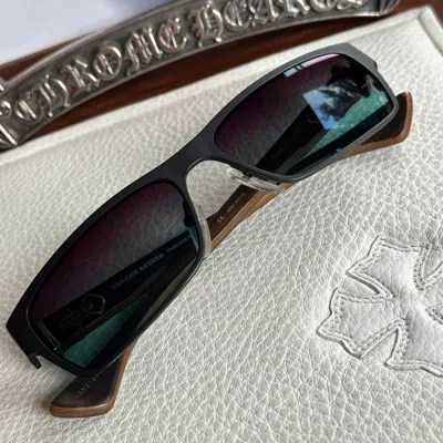 Pre-owned Chrome Hearts Throat Coat 1/1 Diamond Sunglasses In Brown