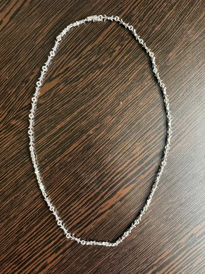 Pre-owned Chrome Hearts Tiny Bar 20 Inch Necklace In Silver