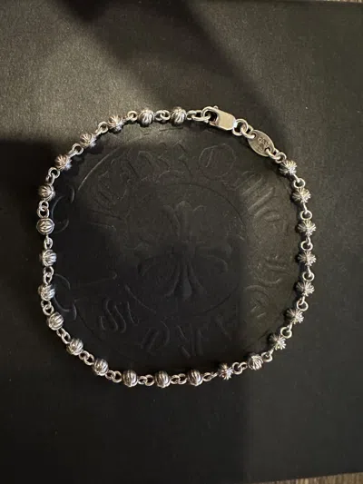 Pre-owned Chrome Hearts Tiny Beads Bracelet In Silver
