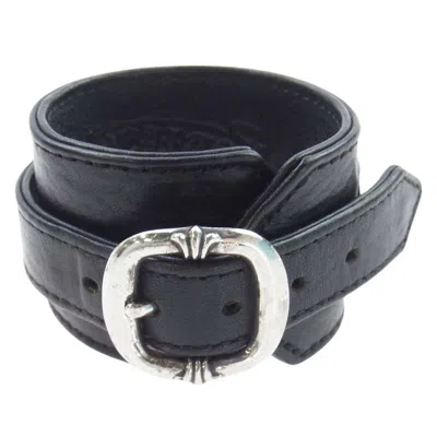 Pre-owned Chrome Hearts Tiny Buckle Bracelet In Black
