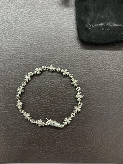 Pre-owned Chrome Hearts Tiny E Bracelet In Silver