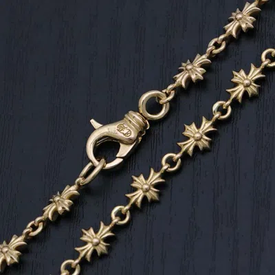 Pre-owned Chrome Hearts Tiny E Gold Plus Necklace