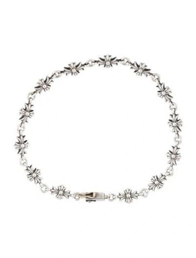 Pre-owned Chrome Hearts Tiny Maltese Cross Link Bracelet, 7.5" In Multicolor